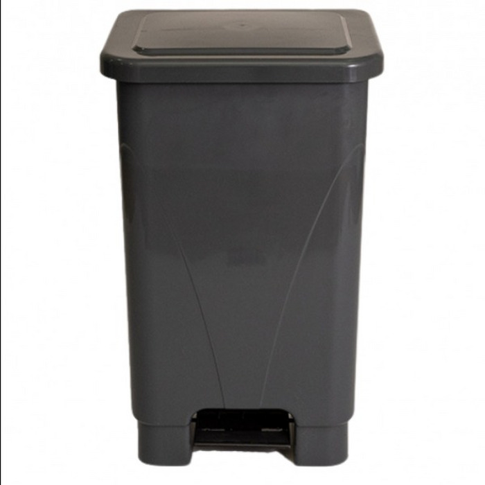 Lixeira pedal retangular azul haste plástica 50l usap