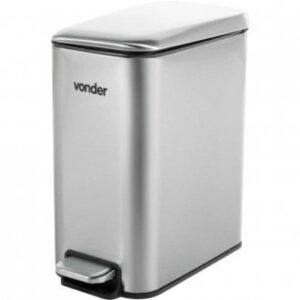 Lixeira inox retangular com pedal 5l vonder