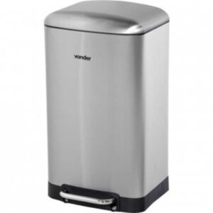 Lixeira inox retangular com pedal 30l vonder