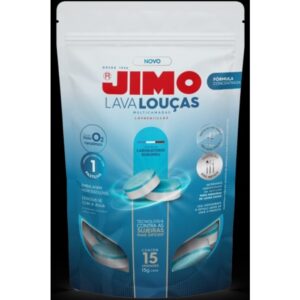 Detergente lava louca muticamada hidrossoluvel 15 pastilhas 15g jimo