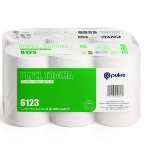 Papel toalha bobina fardo 6x200mx24 brs