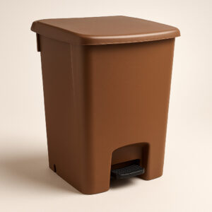 Lixeira pedal marrom sem rodas 100 l bralimpia