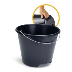 Balde plástico construcao civil preto 12l injeplastec