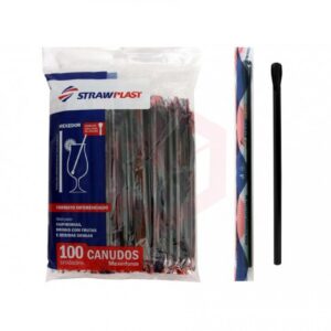 Canudo mexedor bio sache 6mm x 17,5cm pct 100 un straw