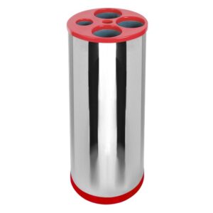Lixeira inox para copos misto 24x50 e21mv vermelha js
