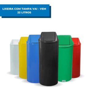 Lixeira plast basculante branca eb12b 24x50cm 22l js