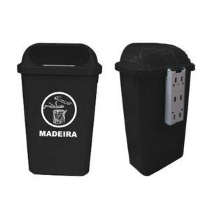 Lixeira abertura frontal com sup metal preta ls5fpr 50l bralimpia