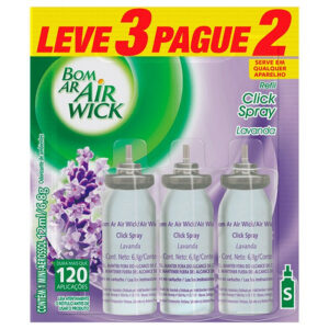 Odorizador click spray lavanda refil 3x12ml bom ar