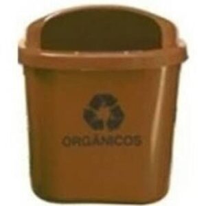 Lixeira 40l frontal s poste marrom st3m js