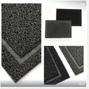 Tapete vinil sanitizante cinza 10mm com borda