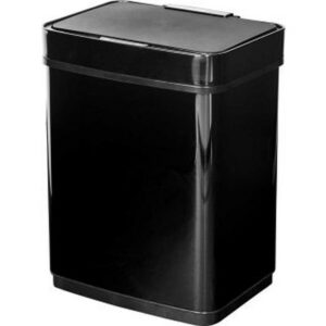 LIXEIRA INOX RETANGULAR PRETA COM SENSOR DE ABERTURA 50L VONDER